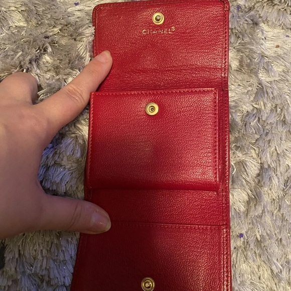 ***SOLD*** Authentic Chanel Classic Small Red Leather Wallet. - Picture 9 of 10